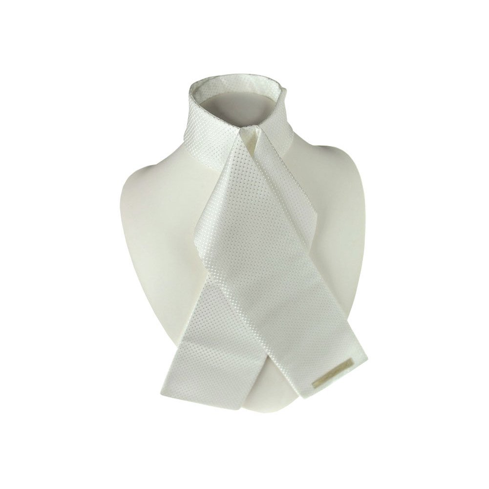 Showquest Tied Devises Looped Neck Stock - White
