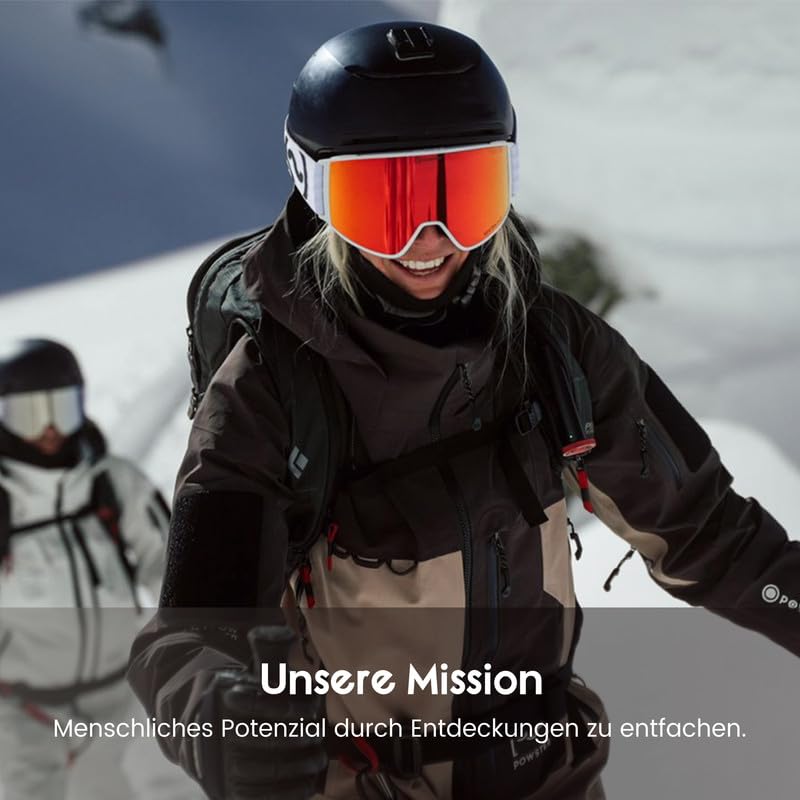 Powster Gafas de esquí en polvo, gafas de snowboard OTG, lentes intercambiables magnéticas, sin marco, protección UV, antiniebla, patinaje móvil