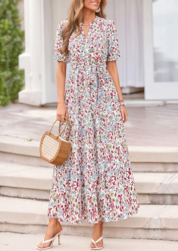 Image of PRETTYGARDEN Women's Summer Boho Floral Maxi Dresses