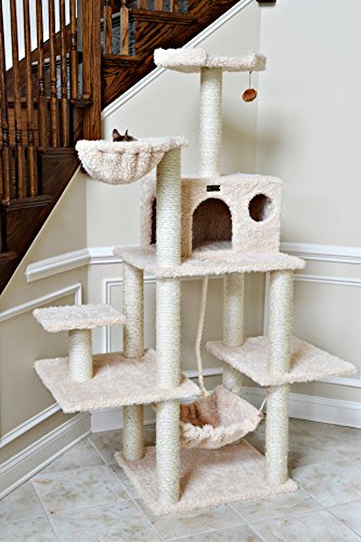 Aeromark-International-Armarkat-Mult-Level-Cat-Tree-Hammock-Bed-Climbing-Center-for-Cats-and-Kittens-A6901-Beige-69-Height