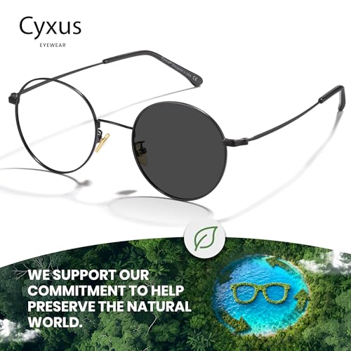 Image of Cyxus Blue Light Blocking Glasses Round Metal Frame Computer Glasses | Blue light blocking glasses featuring round metal frame, comfortable fit and versatile use for work, study and entertainment
