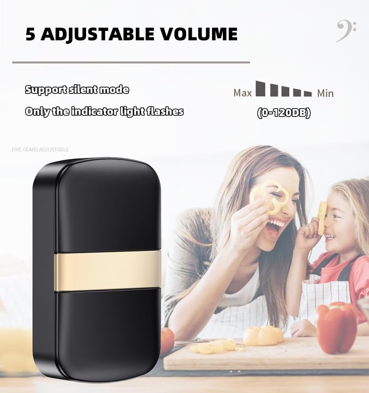 Genérico Timbre inalámbrico autoalimentado sin batería, IP68, Impermeable, Kit inalámbrico enchufable, 3 receptores, 60 timbres Fuertes, 5 Niveles de Volumen (0-120 dB), luz LED para el fre