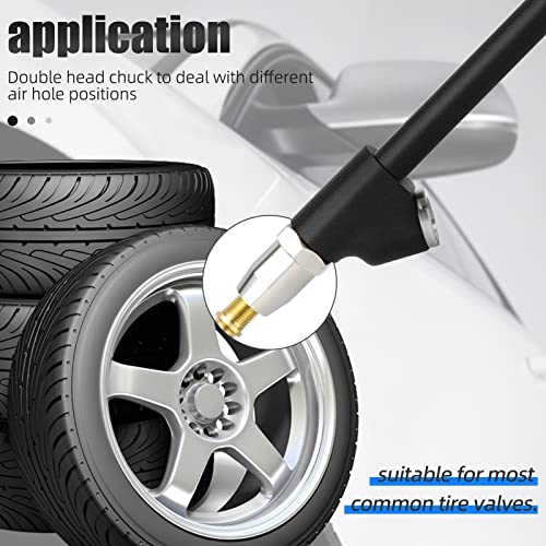 Image of MEANLIN MEASURE Black Double Straight Type Tire Pressure Gauge,Dual Head Air Pressure Gauge 5Pcs,Pressure Range 10-150 Psi(Suitable for Trucks, etc.