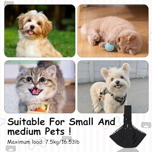Hundetasche,Tragetasche Hund,Hundetragetasche,Tragetuch Hund,Hundetragetuch,Hundetasche zum Umhängen, (Gewicht Nicht Mehr Als 7.5 kg),Geeignet für Kleine Hunde und Katzen,Schwarz