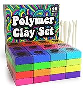Oven Bake Polymer Clay Set, 48 Colors Modeling Clay Kit for