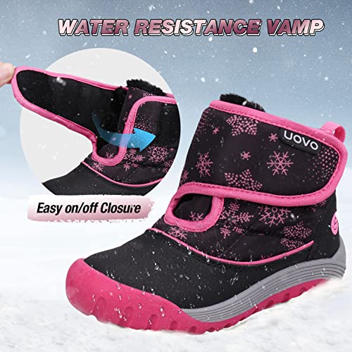 UOVO Kids Boys Winter Snow Boots Ankle Fur Lined Slip Resistant Outdoor Warm Shoes (Toddler/Little Kid)3