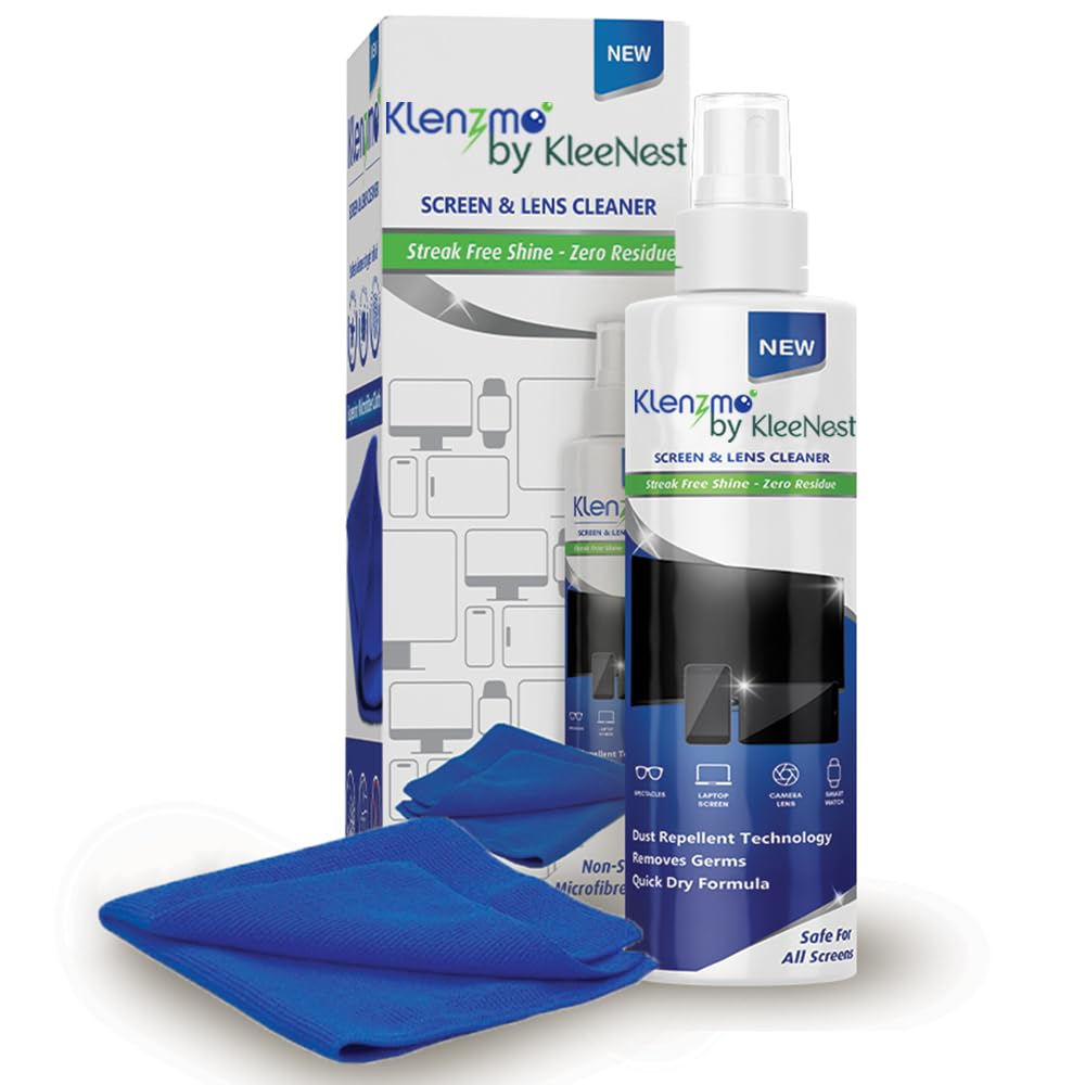Klenzmo Screen and Camera Lens Cleaner Spray with Microfiber Cloth | Cleaning Spray for Laptop, TV & Flat Screen, Display, Mobile Phone Screen, Display & Camera Lenses | 250 ml-picture-33