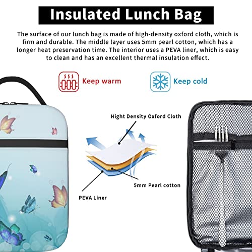 Cuesr Butterfly Lunch Box Kids Girls Insulated Cooler Thermal Cute Lunch Bag Tote For School #TOP3
