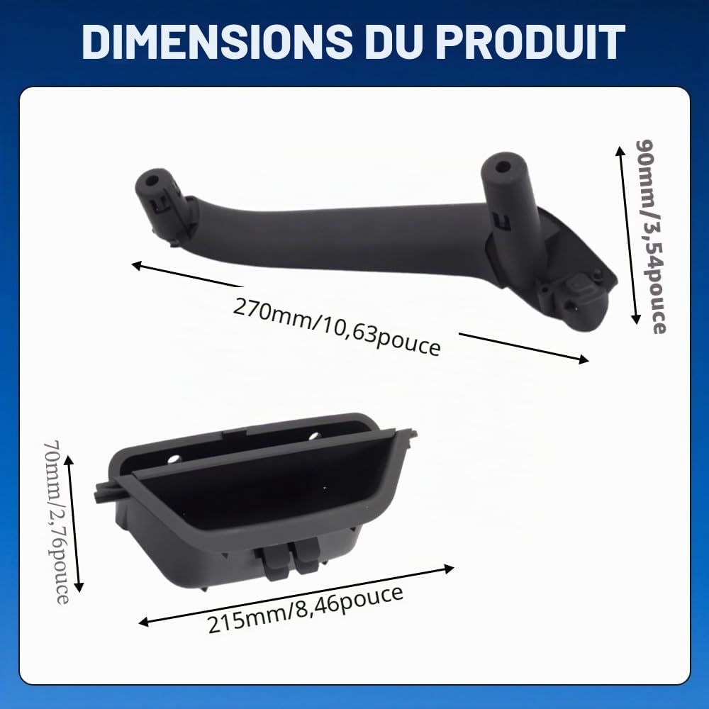 Poignée de porte intérieure de voiture de rechange compatible avec BMW X3 F25 X4 F26 2010-2017 51417250307 51419209216 51419209215 modèles d'entraînement à poignée droite