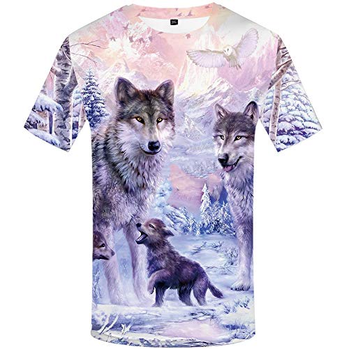 KYKU Wolf Family Tshirt Men 3D Printed Graphics Animal Love T-Shirt Short Sleeve (Small, Wolf Tshirt) KYKU Wolf Family Tshirt Men 3D Printed Graphics Animal Love T-Shirt Short Sleeve (Small, Wolf Tshirt)