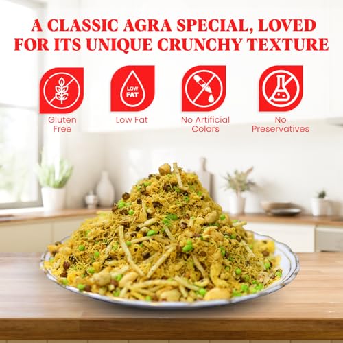 Image of PANCHI KA PETHA AUR DALMUT Hing Flavor Dalmoth Namkeen (400g), Agra's Original Crunchy & Spicy, Authentic Indian Snack with Asafoetida Flavor Fresh & Tasty & Perfect For Tea Time Snack & Travel