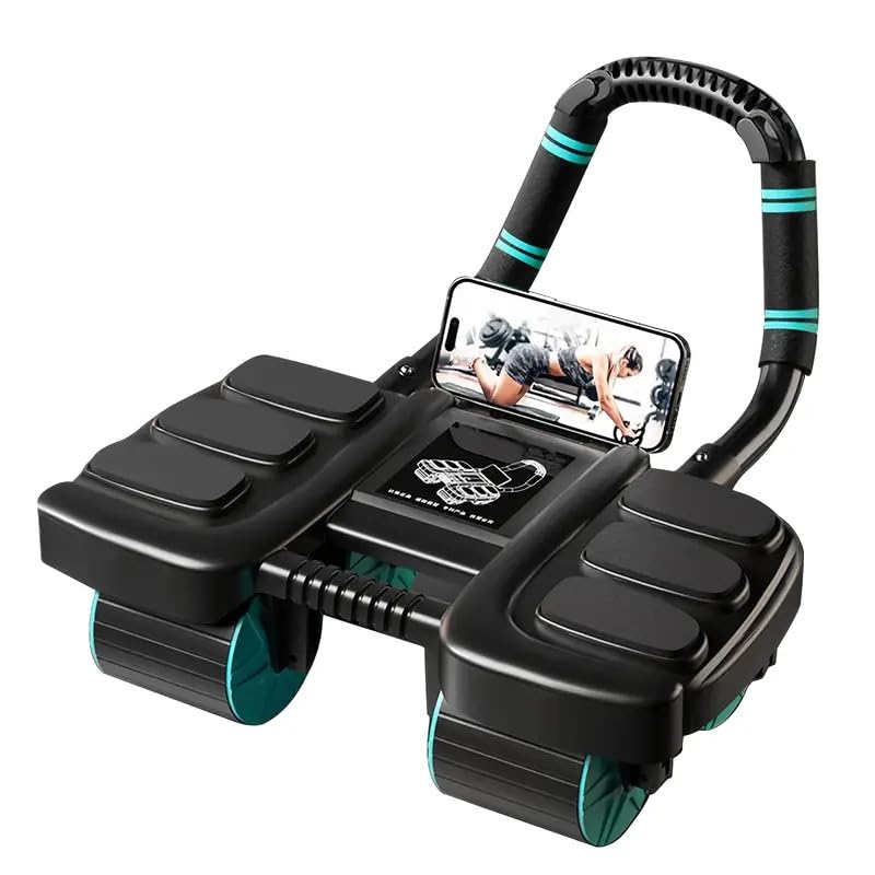 2025 New Automatic Rebound Ab Roller Wheel with Elbow Support & 4-Wheel Design - Core Exercise Equipment for Home Gym, M 