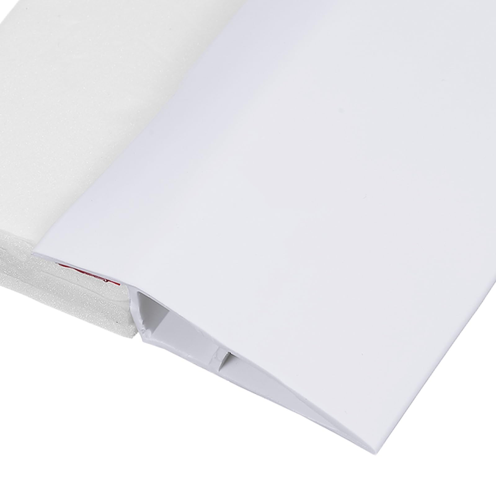 sourcing map Floor Transition Strip 6.5ft Self-Adhesive Flooring Edge Trim Strip for Uneven Floors Gaps from 11/16" to 13/16", White โ image 1