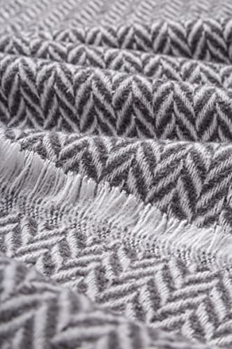 Todocama - Manta de algodón Extra Suave, Cuatro Estaciones, Colcha Multiusos sofá, Plaid para Cama, Manta Foulard, cubrecama, cubresofá. (180x240cm, Gris Oscuro), PRCMAMSGROS180X240 - imagen 3