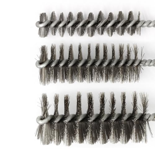 Image of 6 Pcs Bore Brush for Drill, 1 /4 inch Hex Shank Stainless Steel Twisted Wire Brush for Drill, Bristle Round Wire Brush with Different Sizes, Tube Pipe Cleaner for Rust (Diameter 12,19,25mm)