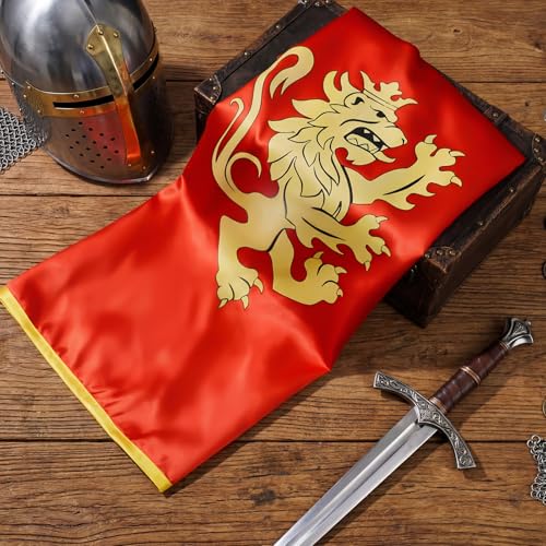 Capa Medieval Noble con León Dorado, Talla Única miniatura 4