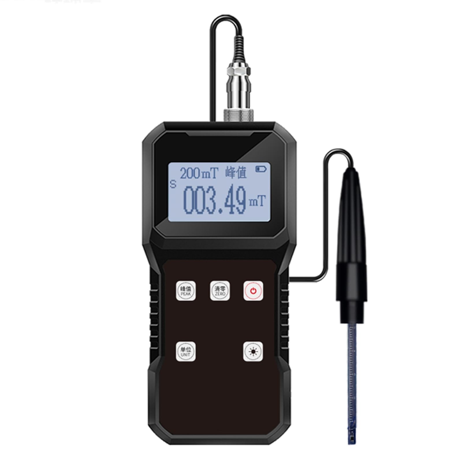 Gaussímetro Digital de Alta Precisión, Medidor de Campo Magnético, Resolución de 0.01mT y Sensor Hall Radial, Conmutable entre mT/Gs, Retención de Pico para Medición de Campos Magnéticos Superficiales