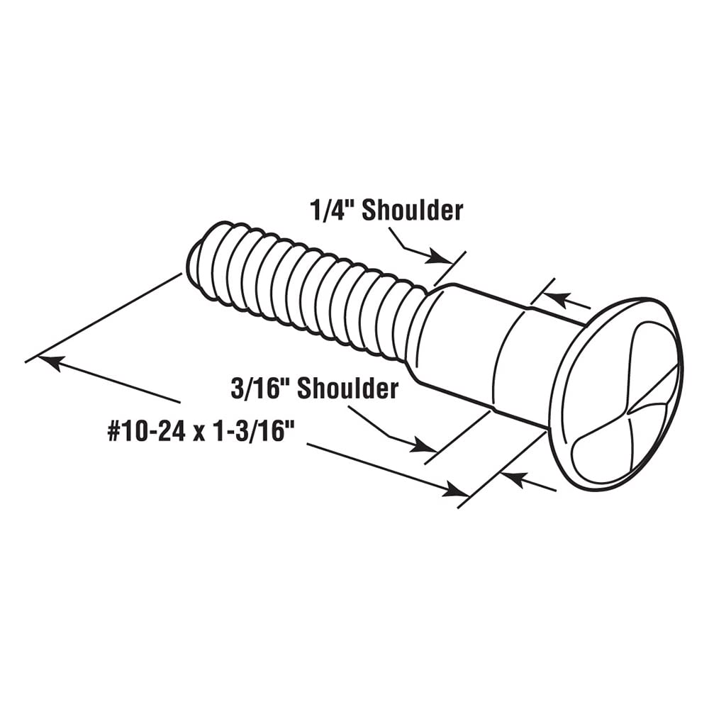 Prime-Line 651-0656 One-Way Shoulder Screws, #10-24 x 1-3/16 in, Steel Construction (100 Pack)