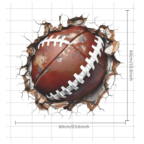 Vinilo decorativo 3D fútbol 24x24 pulg adhesivo para pared miniatura 3