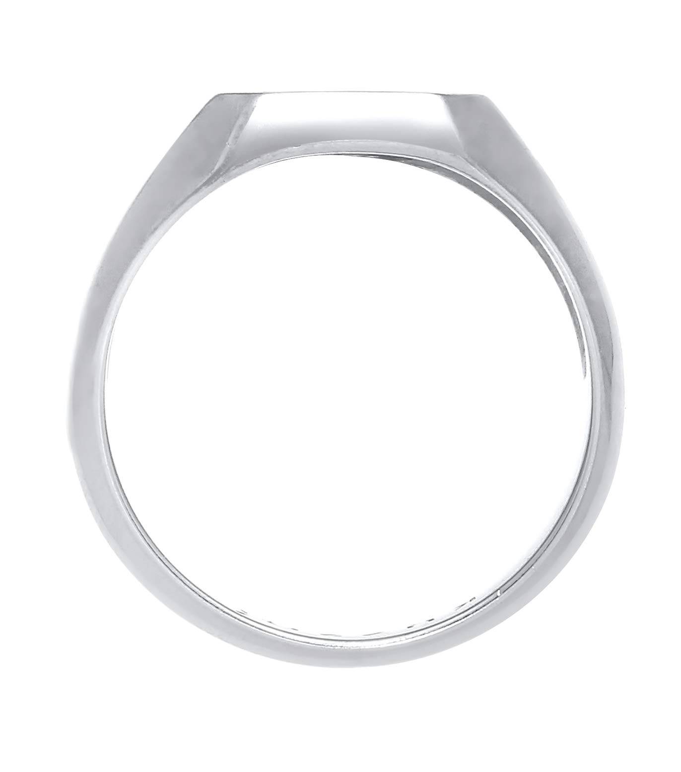 Kuzzoi Siegelring Herrenring 10 mm Achteck mit Emaille Schwarz 925 Silber | massiv breit Klassischer Herren Silberring Ring für Männer poliert in der Ringgröße 60 - 66