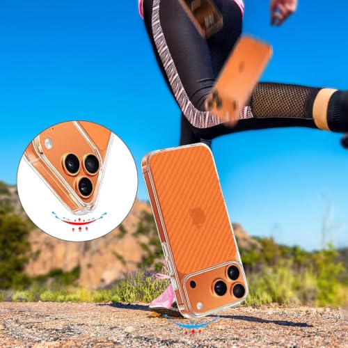 Image of DIZORO Crystal Clear Compatible with iPhone 17 Pro Max Case with Anti-Yellow Shockproof Transparent Cover with Carbon Fiber Design
