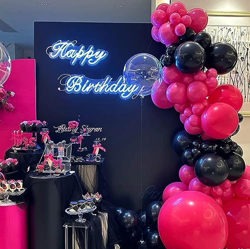Image of KALOR 10 Inch Hot Pink Balloons, 100 Pcs Latex Helium Balloons for Kid's Birthday Party Baby Shower Wedding Graduation Graduation Party Decorations