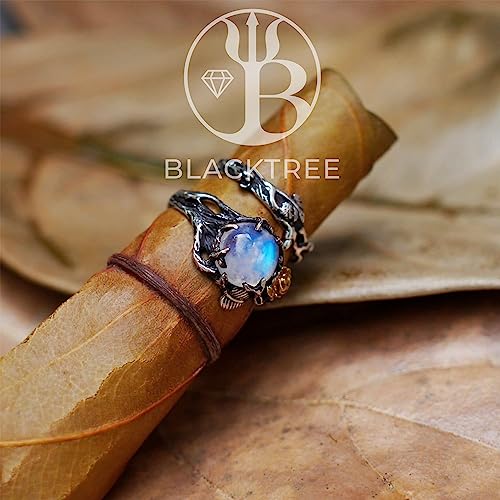 Cleo-Mio-8mm-Rainbow-Moonstone-Ring-Set-Gold-Sterling-Silver-Engagement-Rings-for-Women-Old-Fashioned-Ring
