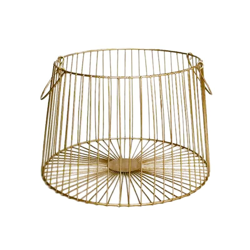 Wäschekorb Goldener Gusseisen-Metall-Aufbewahrungskorb for Zuhause, Hotel, Badezimmer, schmutzige Kleidung, Wäsche, Spielzeug, Kleinigkeiten, Organizer Wäschesammler
