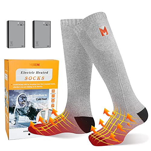 Heated Socks for Men Women, Battery Powered Electric Heating Socks, Washable Cotton Cushioned Heated Thermal Socks for Winter Sports Skiing, Skating, Hiking, Camping, Fishing, Hunting