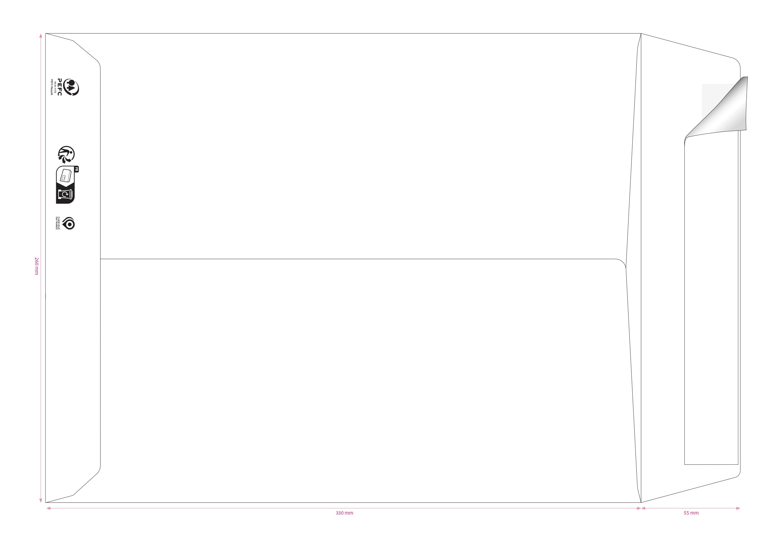 GPV Boite de 250 Pochettes d'expédition 24: 260 x 330 mm kraft 90g Brun