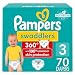 Pampers Swaddlers 360 Diapers Size 3, 70 Count - Disposable Diapers