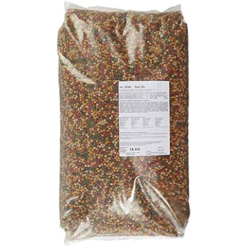 AquaForte Hochwertiges schwimmendes Grundfutter für Zierfische 15 kg (± 40 Liter) Medium Pellets 6mm, Vier verschiedene Fischpellets, Rohprotein: 32,3%, Rohfett: 4%, Rohzellulose: 4,5%, Rohasche: 5,6% Cover