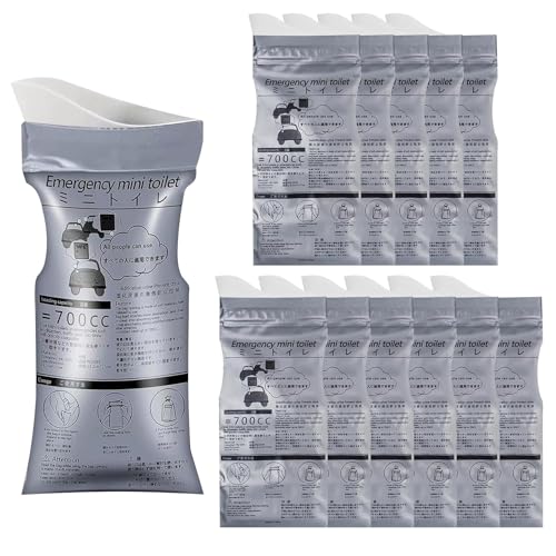 Scettar 12 Stück Einweg-Urinbeutel 700ml，Super Saugfähig Tragbarer urinflaschen für männer mit Gel,Notfalltoiletten fürs Auto,Urinella für Frauen für Unterwegs, Camping, Reisen, Auto Stau, Outdoor
