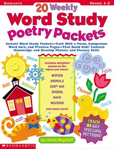 20 Weekly Word Study Poetry Packets: Instant Word study packets - each with a poem, companio word sort, and practice pages