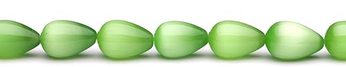Miniatura 2 de Granos de ojo de gato verde menta de fibra óptica cuentas de cristal 0.472x0.591in
