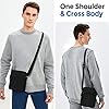 ENONEO Sac Bandoulière Hommes avec 5 Pockets, Petit Sacoche Bandoulière Homme et Femme pour Voyage Randonnée et Sports,Noir #5
