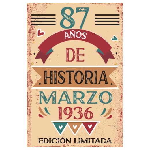 87 Años De Historia Marzo 1936: Libro de visitas, cuaderno, 110 páginas de felicitaciones, idea de regalo, regalo Para la esposa, novia, mujer, La madre
