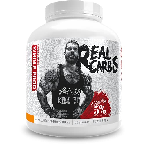 Rich Piana 5% Nutrition Real Carbs | Clean Mass Gainer Carb Powder | Real Food Carbohydrate Fuel for Pre Workout / Post-Workout Recovery Meal | 63.5 oz, 60 Servings (Sweet Potato Pie)