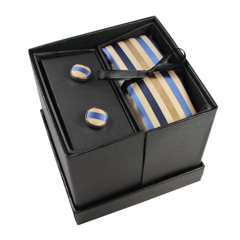Set corbata para hombre en seda con accesorio y caja de regalo miniatura 2