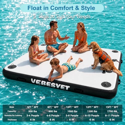 Inflatable Dock with Water Ramp, 6 inch Thick Non-Slip Inflatable Floating Dock for Dogs & Adults, Durable Drop-Stitch Floating Dock Platform for Lake, Ocean, Swimming & Fishing - Image 5