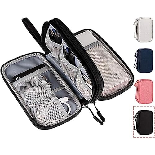 CAOODKDK Electronics Accessories Organizer Pouch Bag, Travel Universal Organizer for Cable, Charger, Phone, SD Card, Business Travel Gadget Bag
