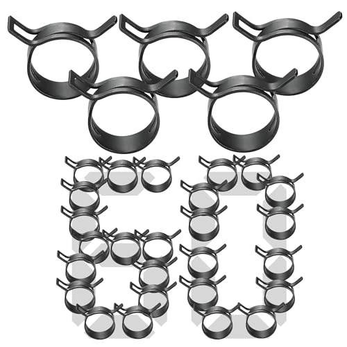 SEKSUALA 60Pcs 0.31"(8mm) Spring Band Hose Clamps,Constant T