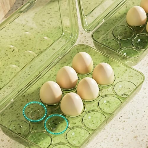 Contenedor de almacenamiento de huevos transparente con compartimentos para cocina 7
