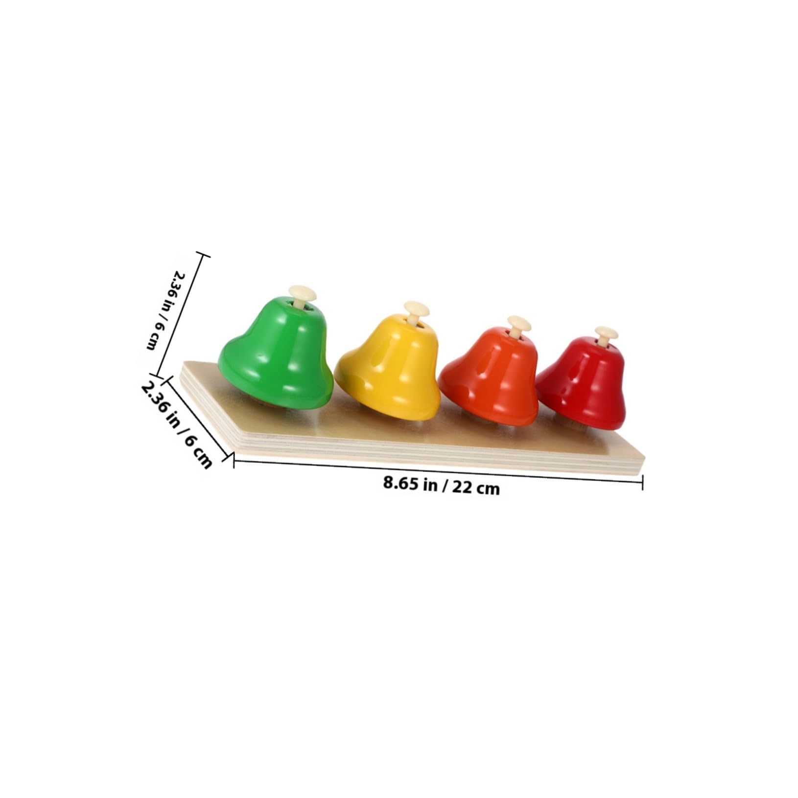 Juego de 2 Campanas de Mano de Instrumentos de Percusión para Niños, Juguetes Musicales de Madera Portátiles Tonos Variados para Desarrollo Sensorial y Habilidades Motoras