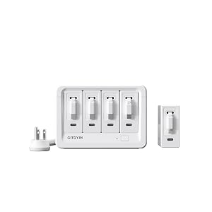Gitryin 1 Micro USB 1 Lightning 3 Type-C Retractable Wall Chargers and 8-in-1 Desktop Charging Station