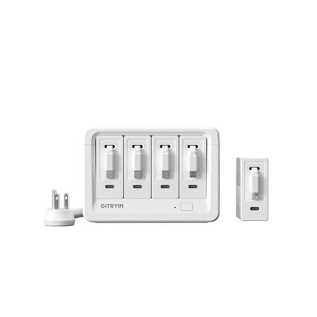 Gitryin 1 Micro USB 1 Lightning 3 Type-C Retractable Wall Chargers and 8-in-1 Desktop Charging Station