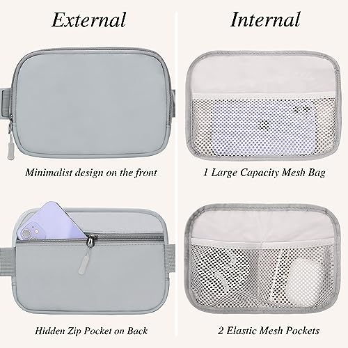 LLYWCM Fanny Packs for Women - Belt Bag for Women - Fanny Pack Crossbody Bags - Grey Fanny Pack with Adjustable Strap, Fashion Cross Body Fanny Pack for Running Workout Hiking Travel - Thumbnail 2
