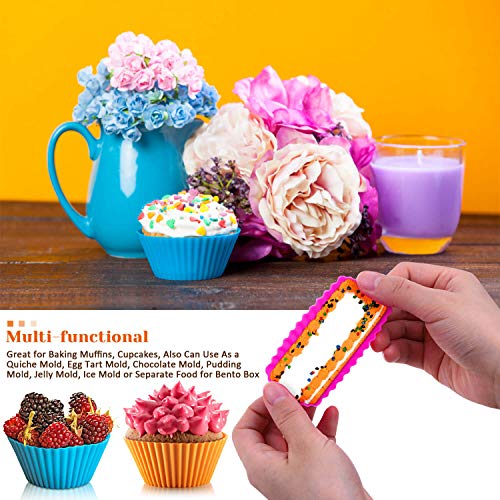 Silicone Cupcake Liners, 40Pcs Silicone Cupcake Baking Cups Reusable Muffin Liners, 10 Shapes #TOP4