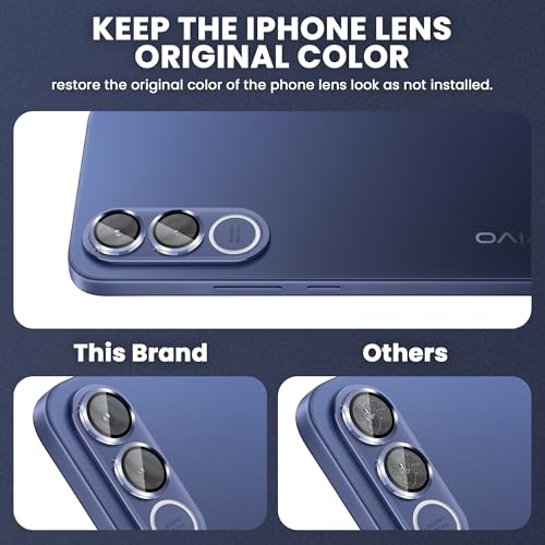 Image of ArmourPro Camera Lens Protector for Vivo V70 FE (6.83 Inches) Tough HD Individual Aluminum Alloy Rings 9H Camera Cover, Scratch-Resistant,Camera Lens Protection| Blue, 1 Pack