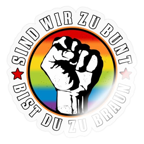 Spreadshirt Antifaschistisches LGBTQ+ Anti Homophobie Protest Sticker Aufkleber, 10 x 10 cm, Transparent glänzend